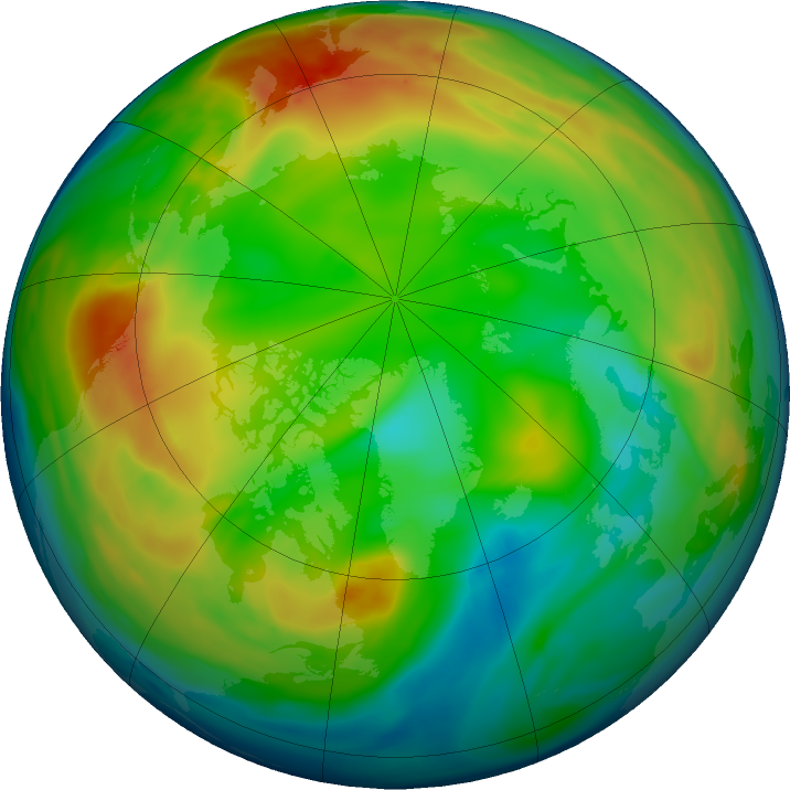 Arctic ozone map for 06 January 2017